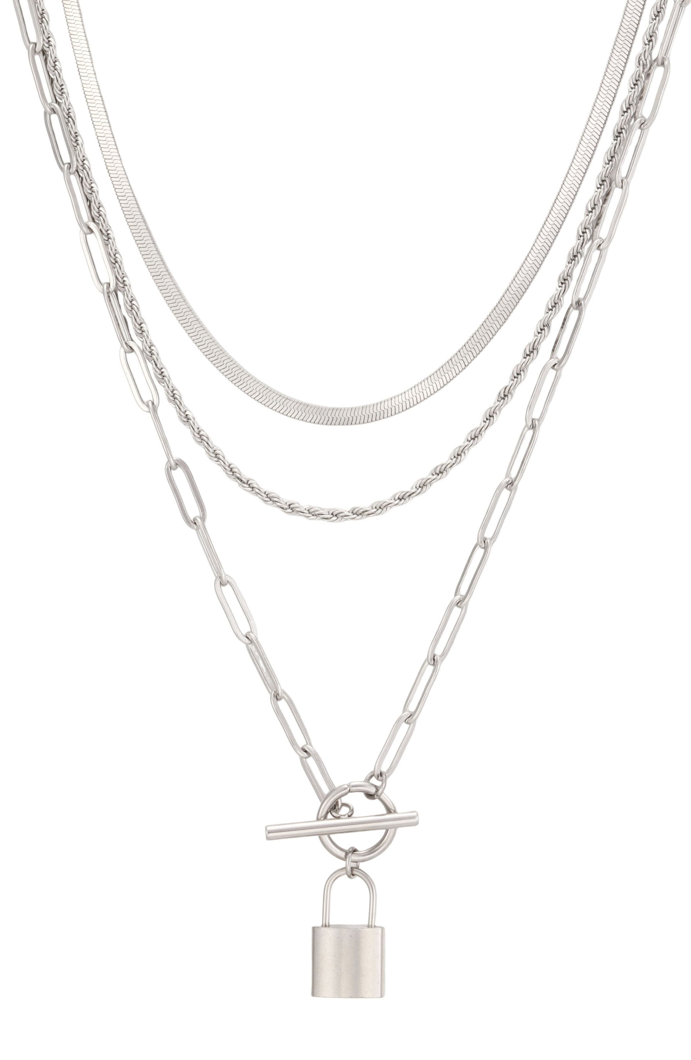 Padlock Layered Necklace