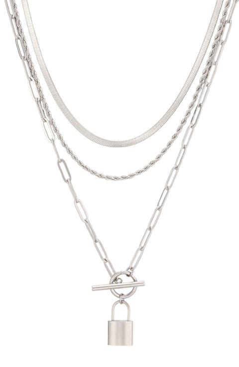 Padlock Layered Necklace