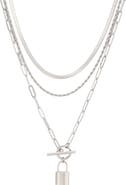 Adornia Padlock Layered Necklace