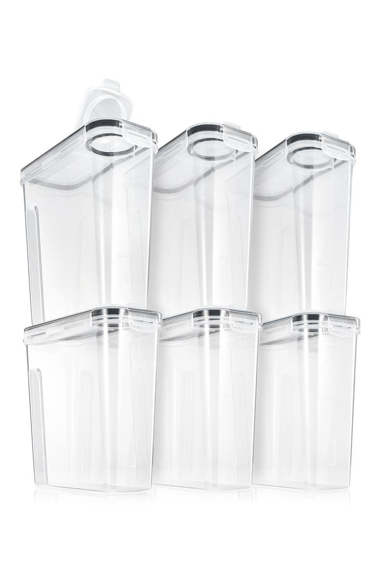 6-Pack Airtight Cereal Storage Containers, Main, color, CLEAR