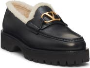 Valentino Garavani VLOGO Signature Genuine Shearling Lined Platform Loafer