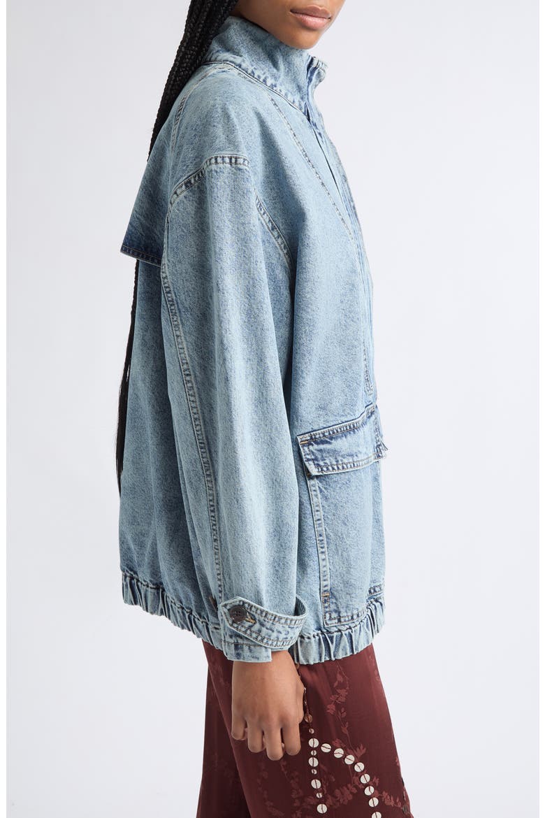 Polca Oversize Cotton Denim Jacket, Alternate, color, BLUE