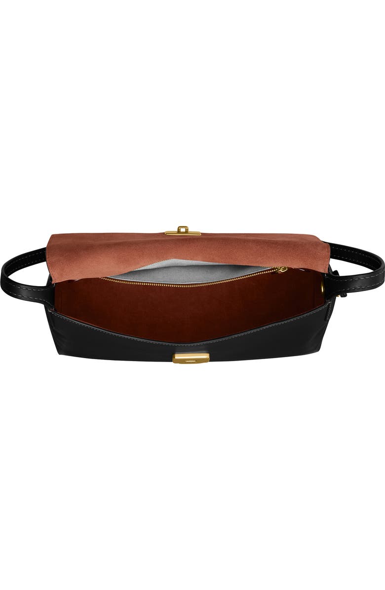 COACH Chelsea 30 Natural Grain Leather Shoulder Bag, Alternate, color, Black