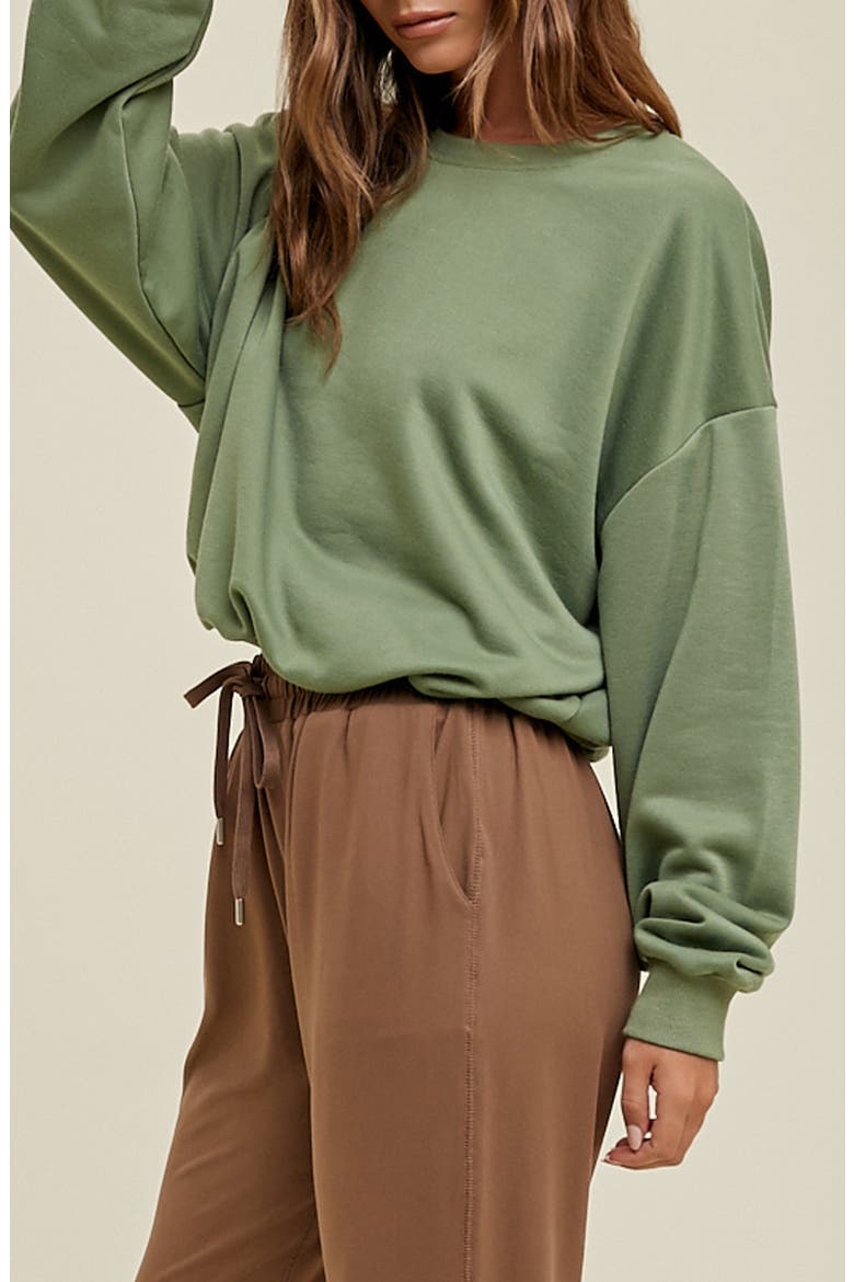 French Terry Bubble Sweatshirt, Alternate, color, PISTACHIO