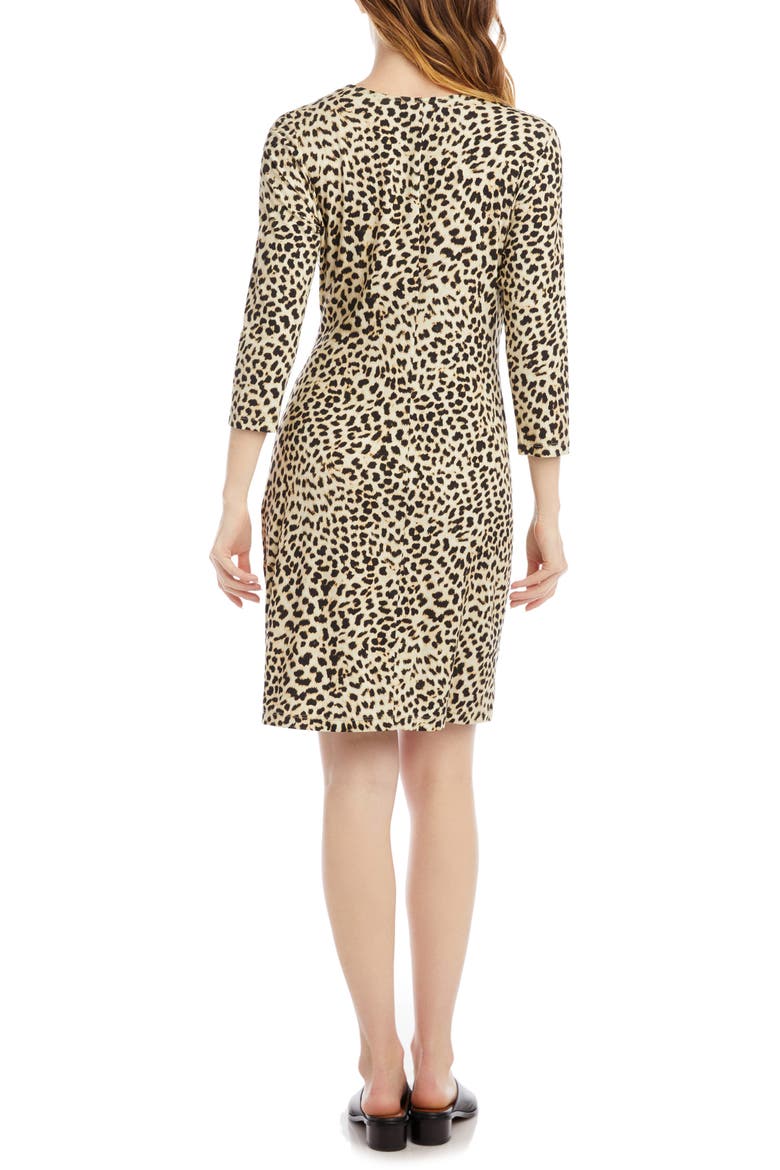Leopard Cascade Faux Wrap Dress, Alternate, color, CHEETAH