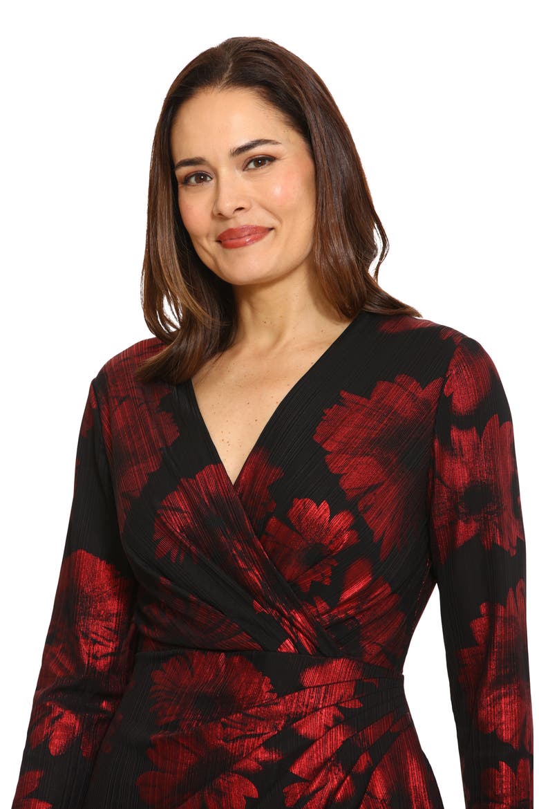Long Sleeve Sheath Dress, Alternate, color, BLACK/RED