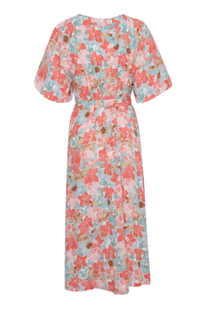Floral Print Tie Waist Dress, Alternate, color, MULIT FLOWER AOP