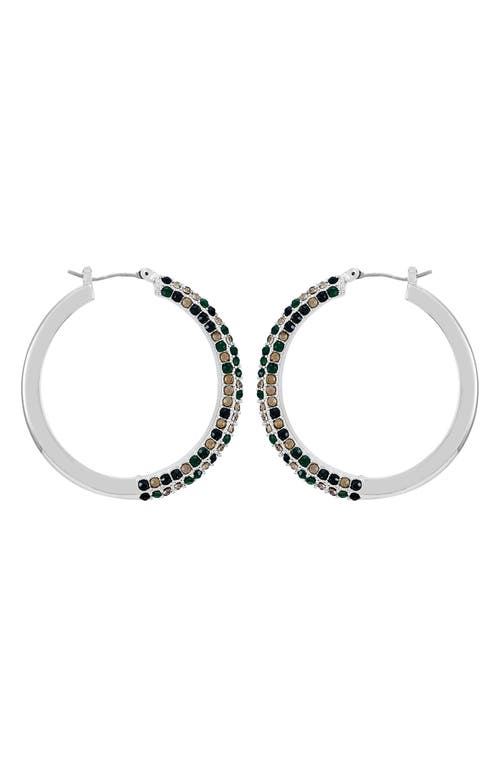 Vince Camuto Pavé Hoop Earrings In Silver Tone