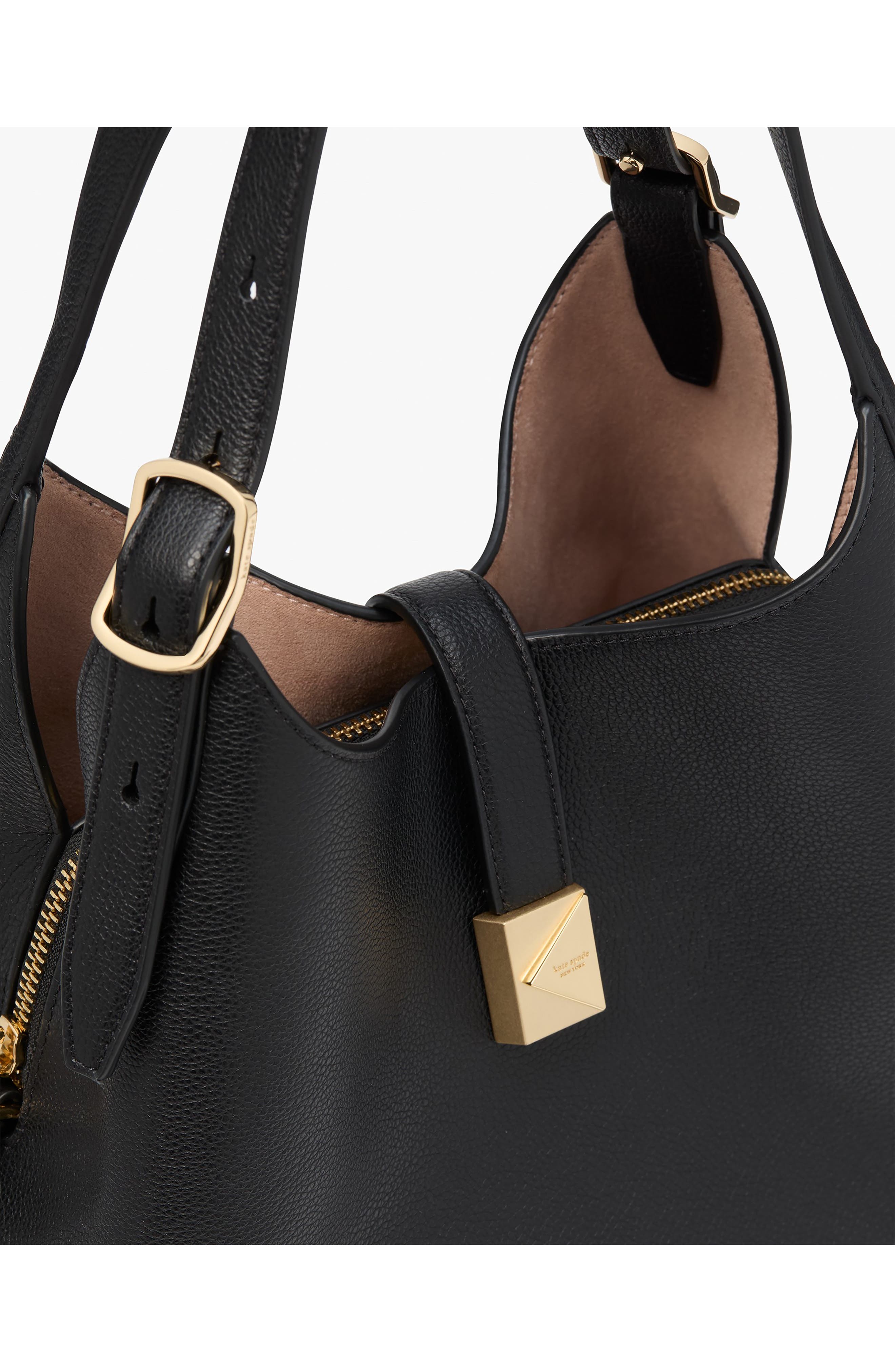 Kate Spade New York deco pebbled leather shoulder bag, Alternate, color, 