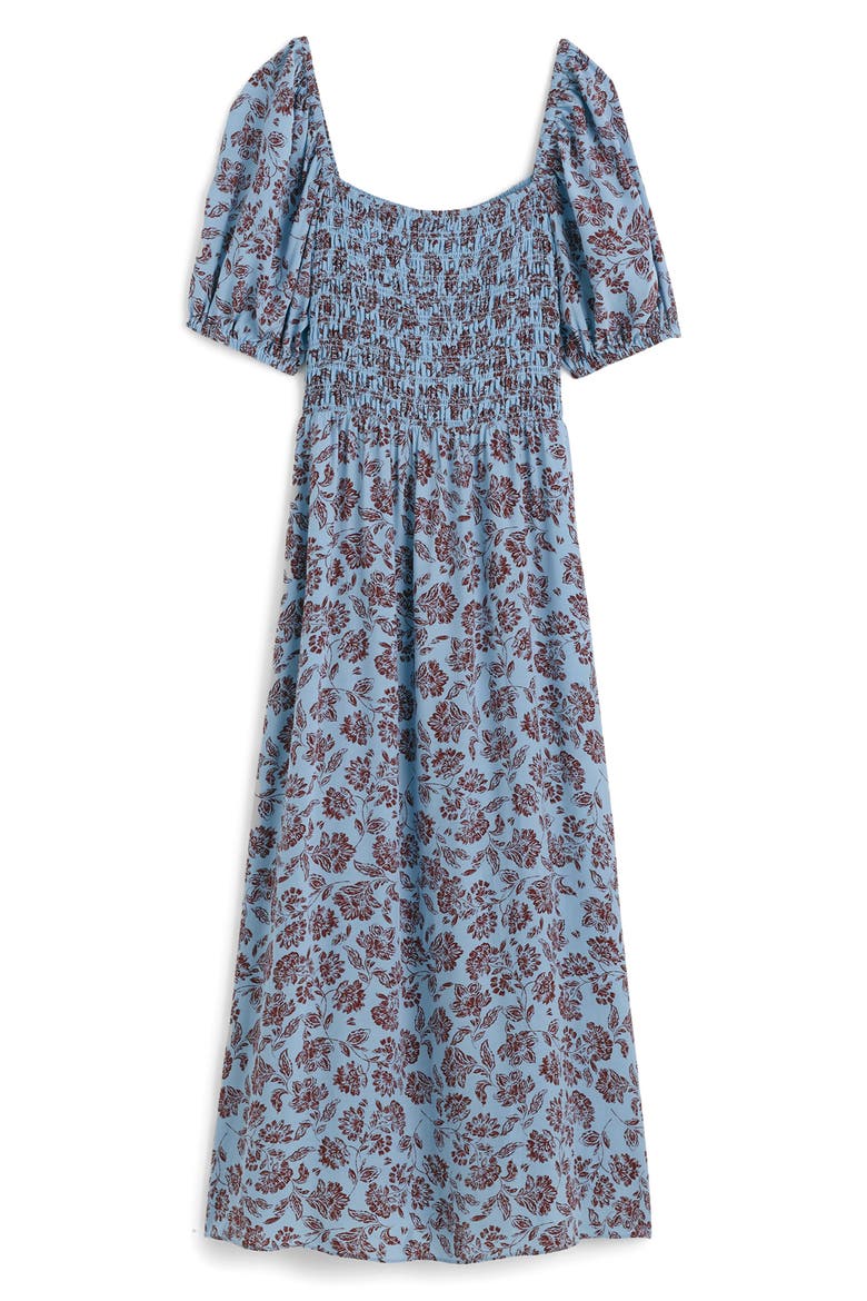 Floral Smocked Puff Sleeve Dress, Alternate, color, SAYLOR FLORAL LIGHT POOL