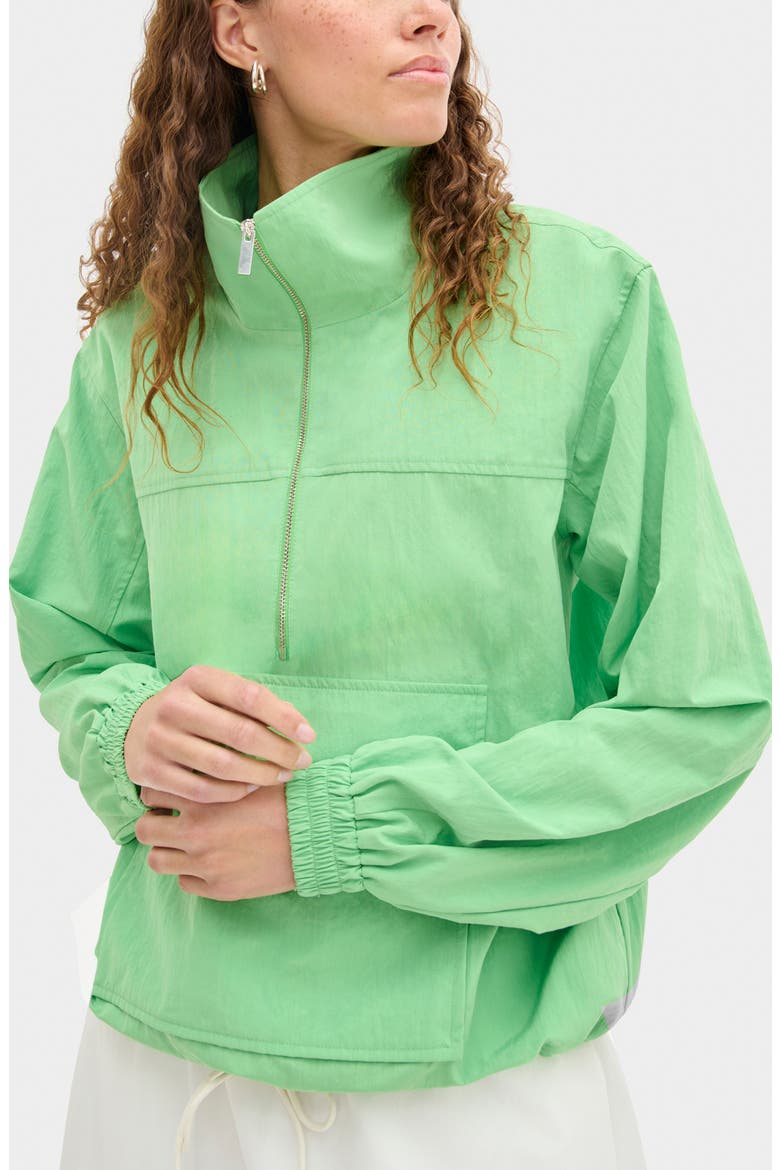 Rain Popover Track Top, Main, color, GREEN