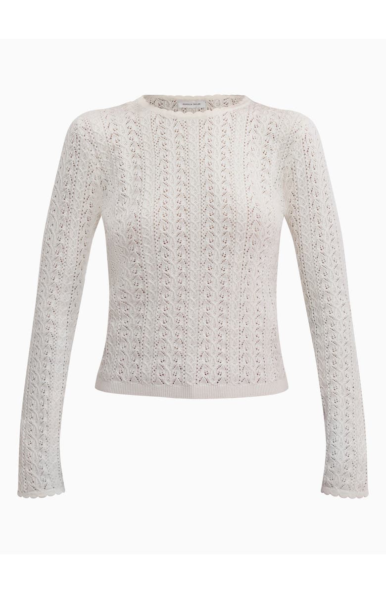 Rebecca Taylor Verana Knit Sweater, Alternate, color, Ivory