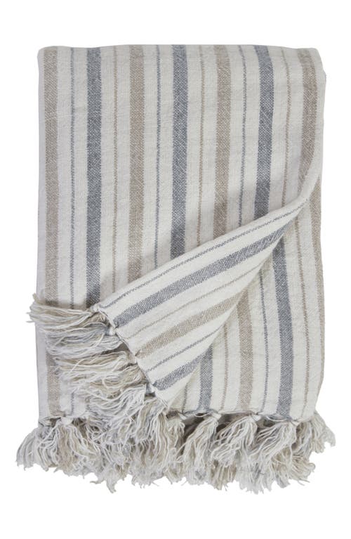 Pom Pom At Home Naples Striped Throw In Ocean/natural