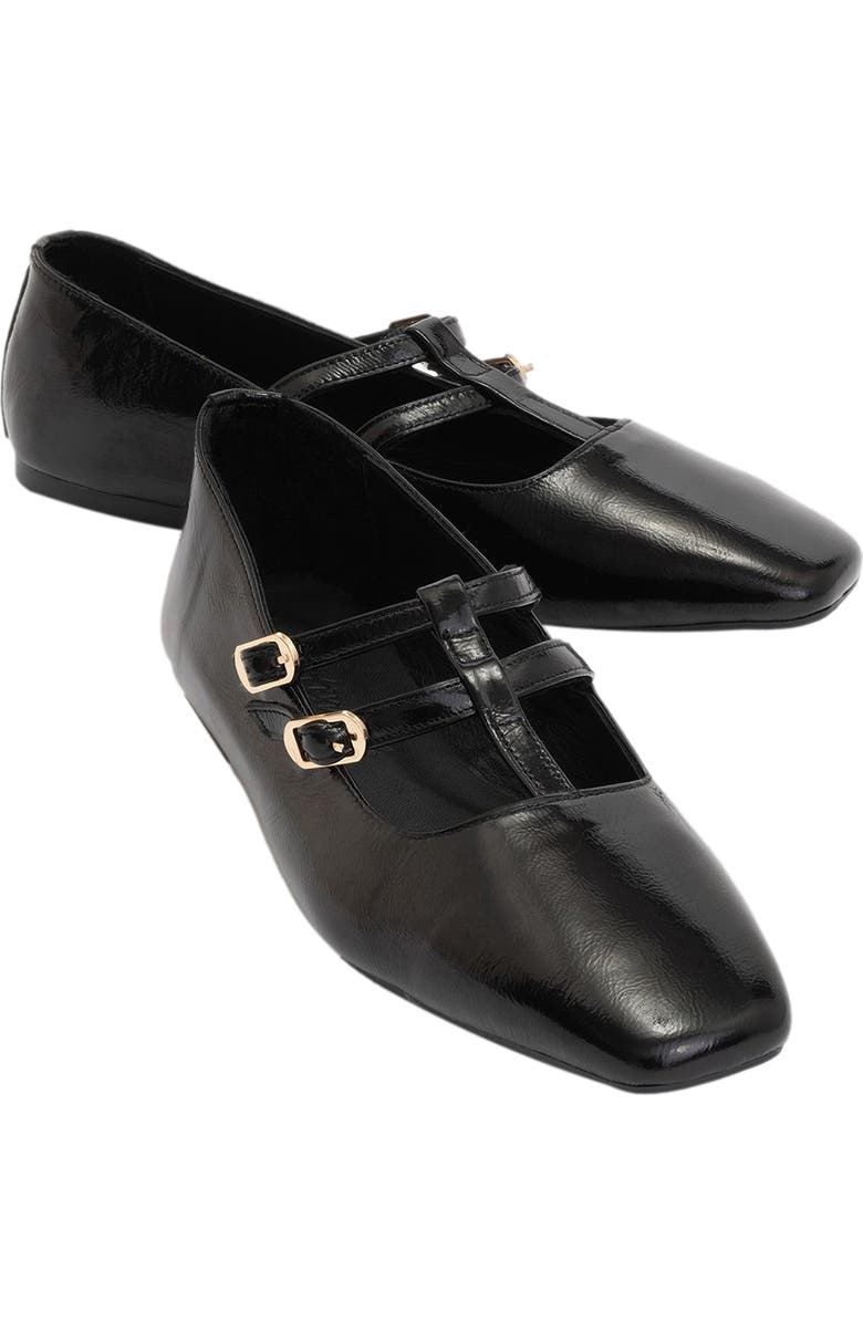 Forever & Always Shoes Starling Leather Mary Jane Flats, Alternate, color, Black Patent Leather