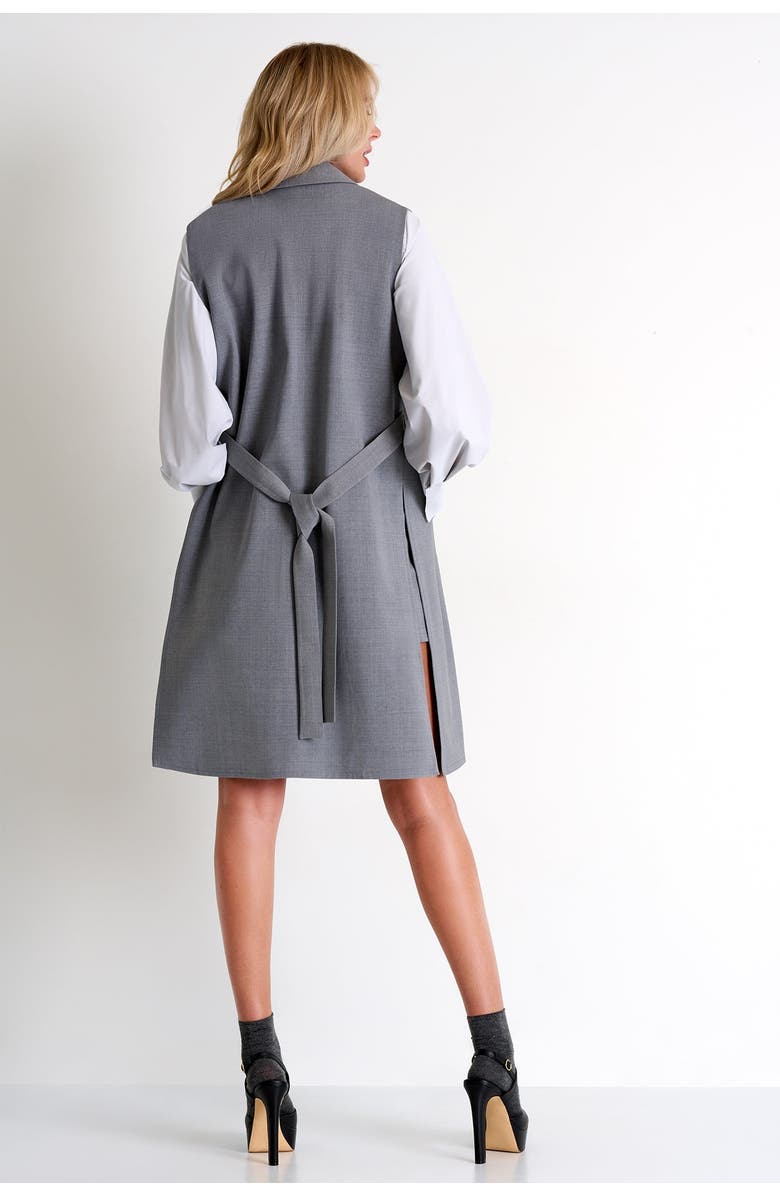 SHAN Contemporary Long Sleeveless Jacket, Alternate, color, Grey