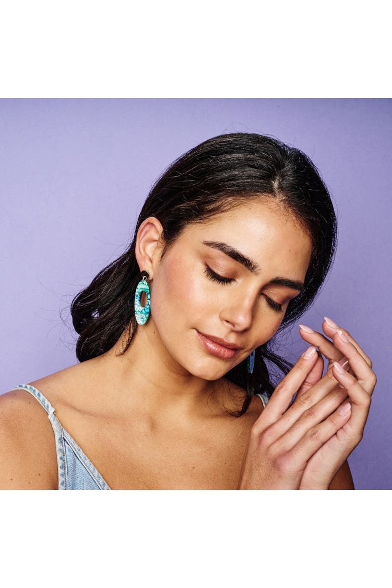 Hepworth Earrings - Blue & Green Lava, Alternate, color, Blue & Green Lava