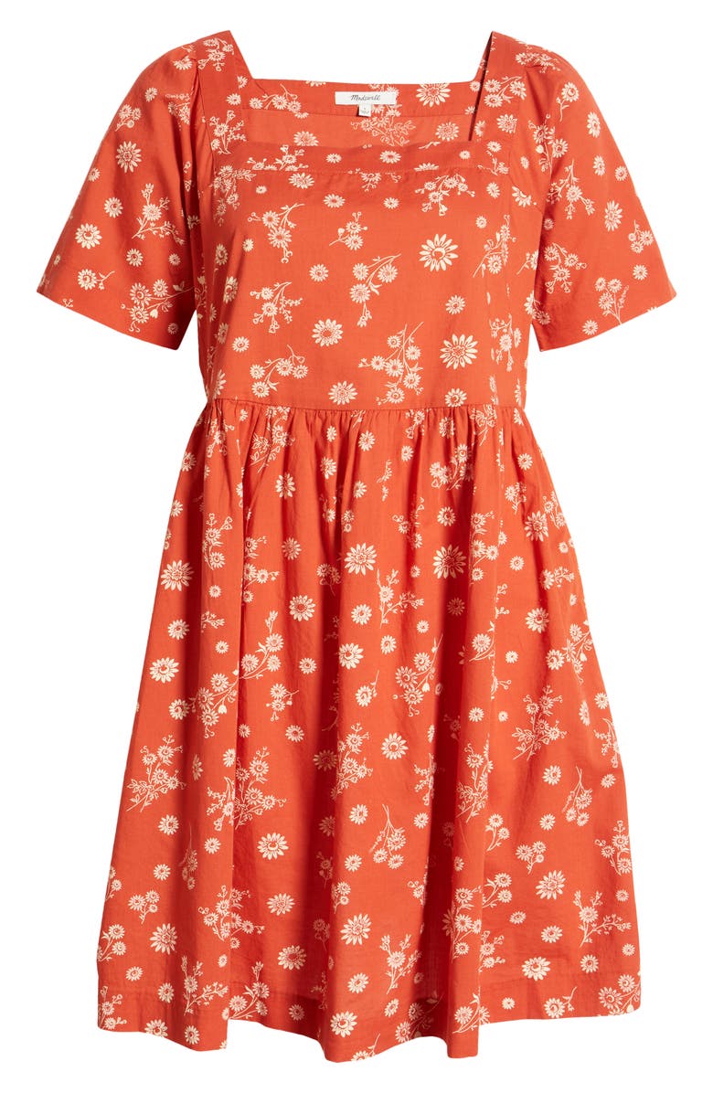 Madewell Allie Cottage Floral Cotton Minidress, Alternate, color, Etruscan Clay