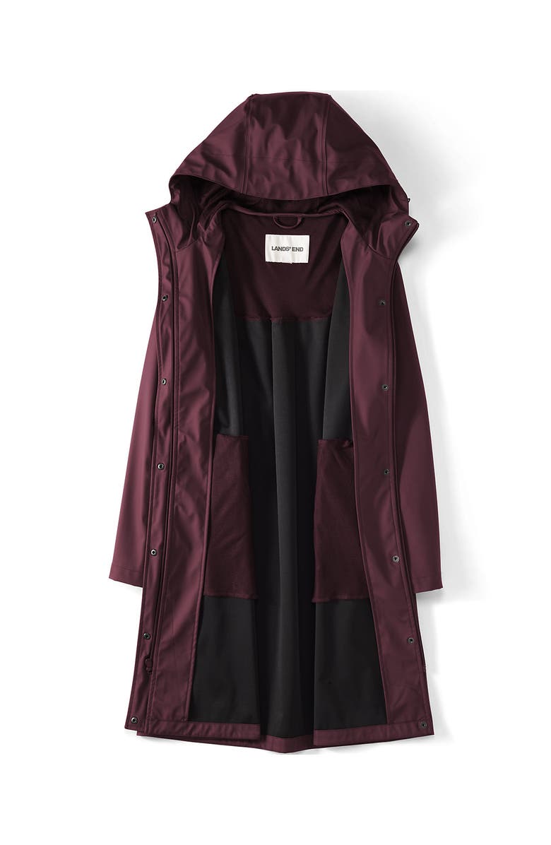 Lands' End Squall Rain Slicker Coat, Alternate, color, Lush Burgundy