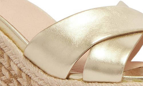 Frankie4 Baker Ankle Strap Espadrille Platform Wedge Sandal In Gold Tumbled