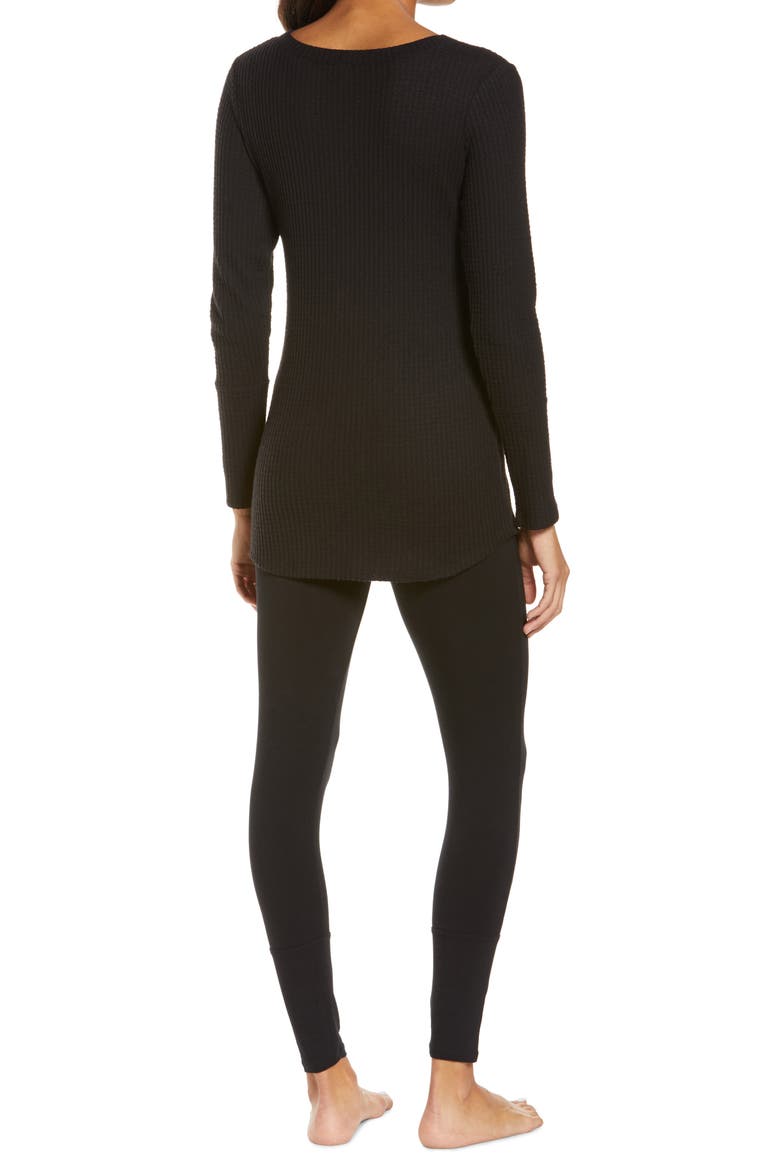 Cozy Maternity/Nursing Henley Pajamas, Alternate, color, JET BLACK