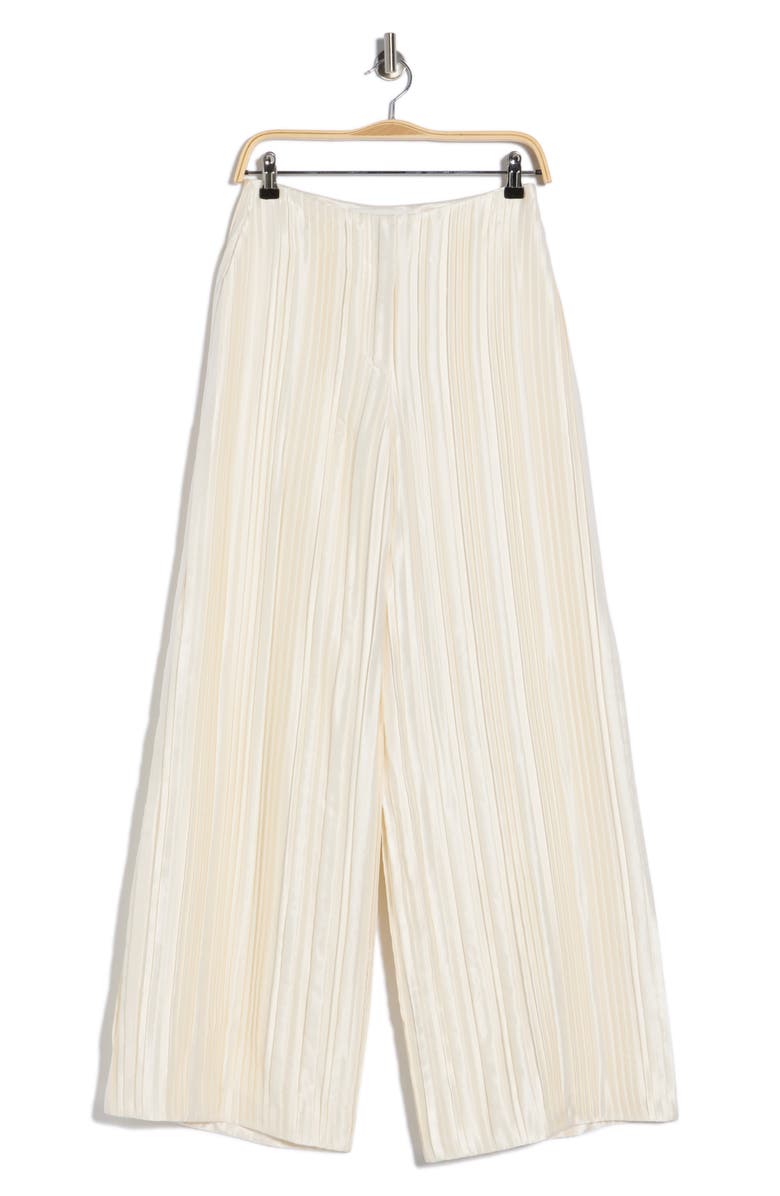 TWP Pleated High Waist Wide Leg Silk Pants, Main, color, Antique Ivory