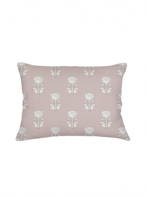 Anaya Vintage Block Print Linen Dutch Euro Pillow With Down Insert In Brown