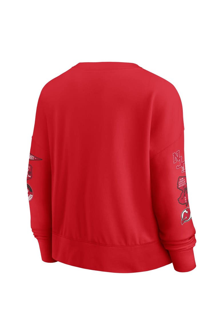 Women's Fanatics Red New Jersey Devils Go Team Pullover Sweatshirt, Alternate, color, Red