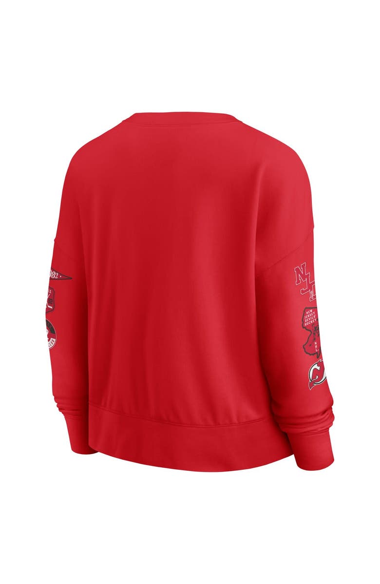 FANATICS Women's Fanatics Red New Jersey Devils Go Team Pullover Sweatshirt, Alternate, color, Red