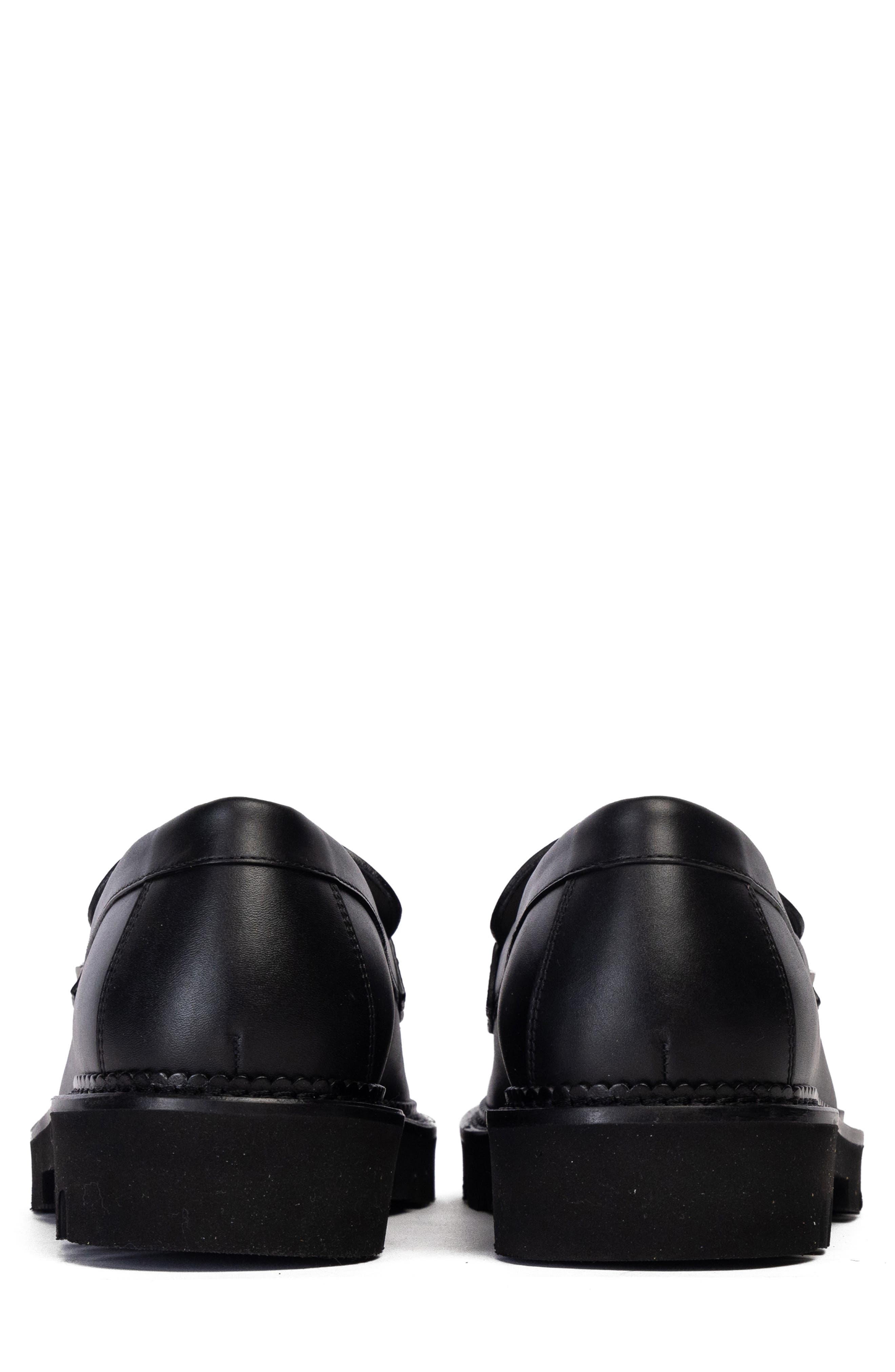 Collegium Lug Sole Penny Loafer, Alternate, color, Nero Leather