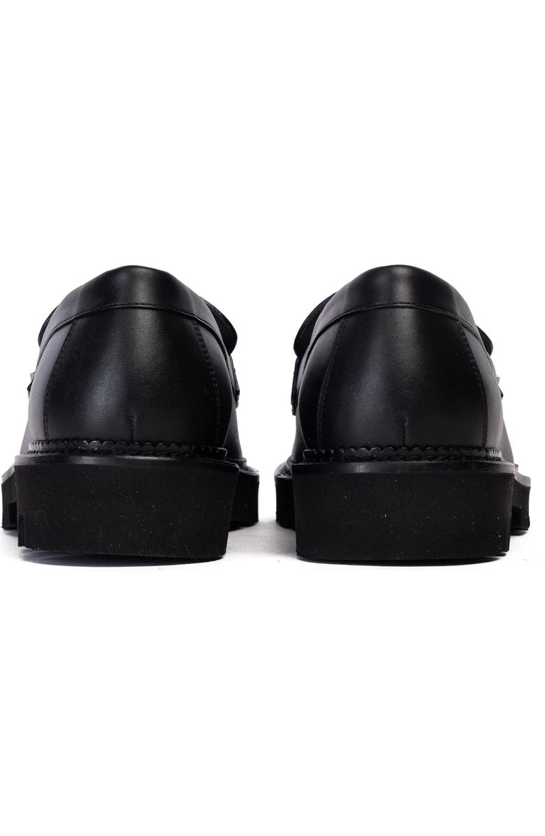 Collegium Lug Sole Penny Loafer, Alternate, color, Nero Leather