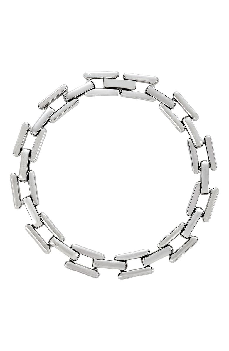 AMERICAN EXCHANGE Men's Square Linked Bracelet, Alternate, color, Silver