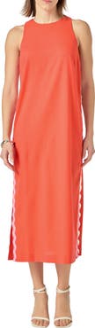 English Factory Rickrack Trim Sleeveless Midi Dress