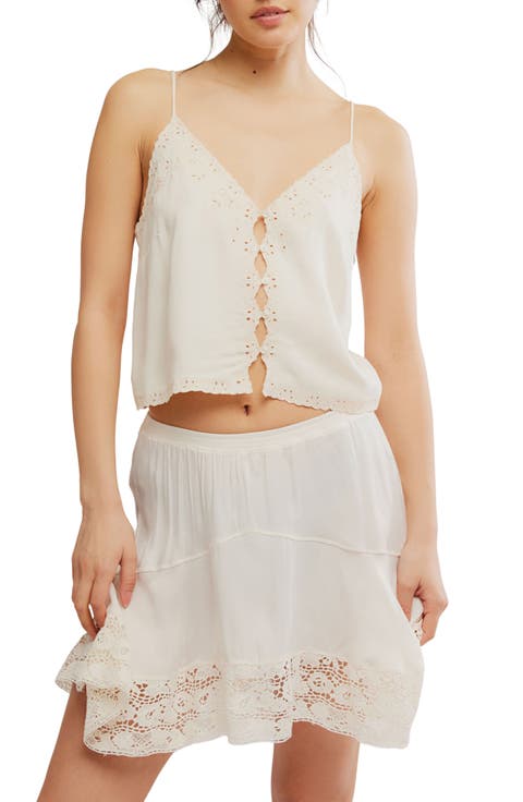 Pieces of You Embroidered Button-Up Camisole