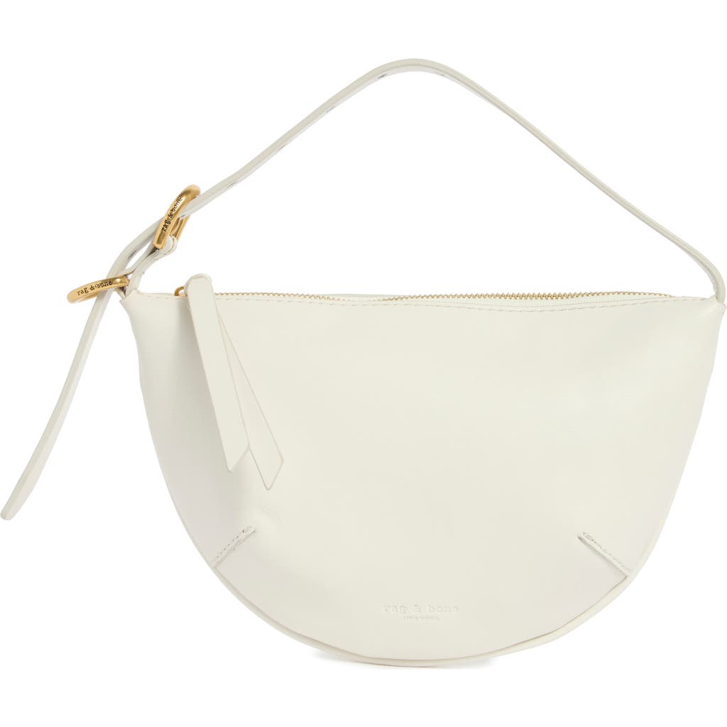 Rag & Bone Small Mercer Leather Hobo Bag In White