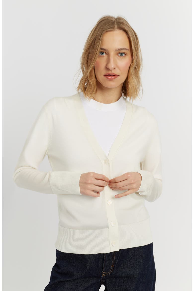 Pure Merino Cardigan, Main, color, Cream