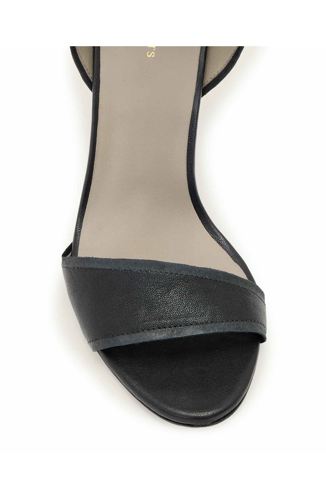 Vera Leather Ankle Strap Sandal, Alternate, color, BLACK