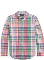 Polo Ralph Lauren Kids' Plaid Cotton Poplin Button-Down Shirt