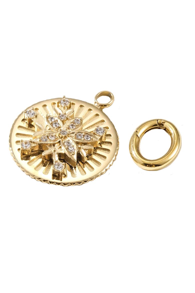 Flower Charm & Connector, Main, color, YELLOW