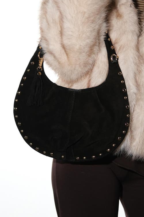 Forever & Always Shoes Antino Leather Shoulder Bag In Black