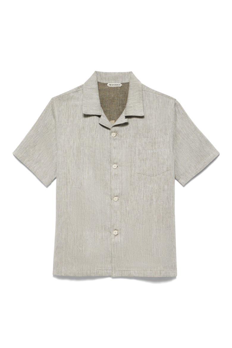 x Guinness Jacquard Linen & Cotton Camp Shirt, Alternate, color, CLAY