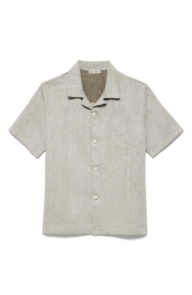 JW Anderson x Guinness Jacquard Linen & Cotton Camp Shirt, Main, color, Clay