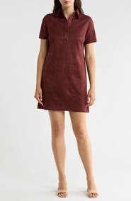 MAX STUDIO Faux Suede Shirtdress