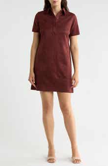 Faux Suede Shirtdress