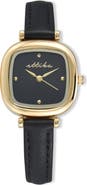 Ettika Square Case Leather Strap Watch