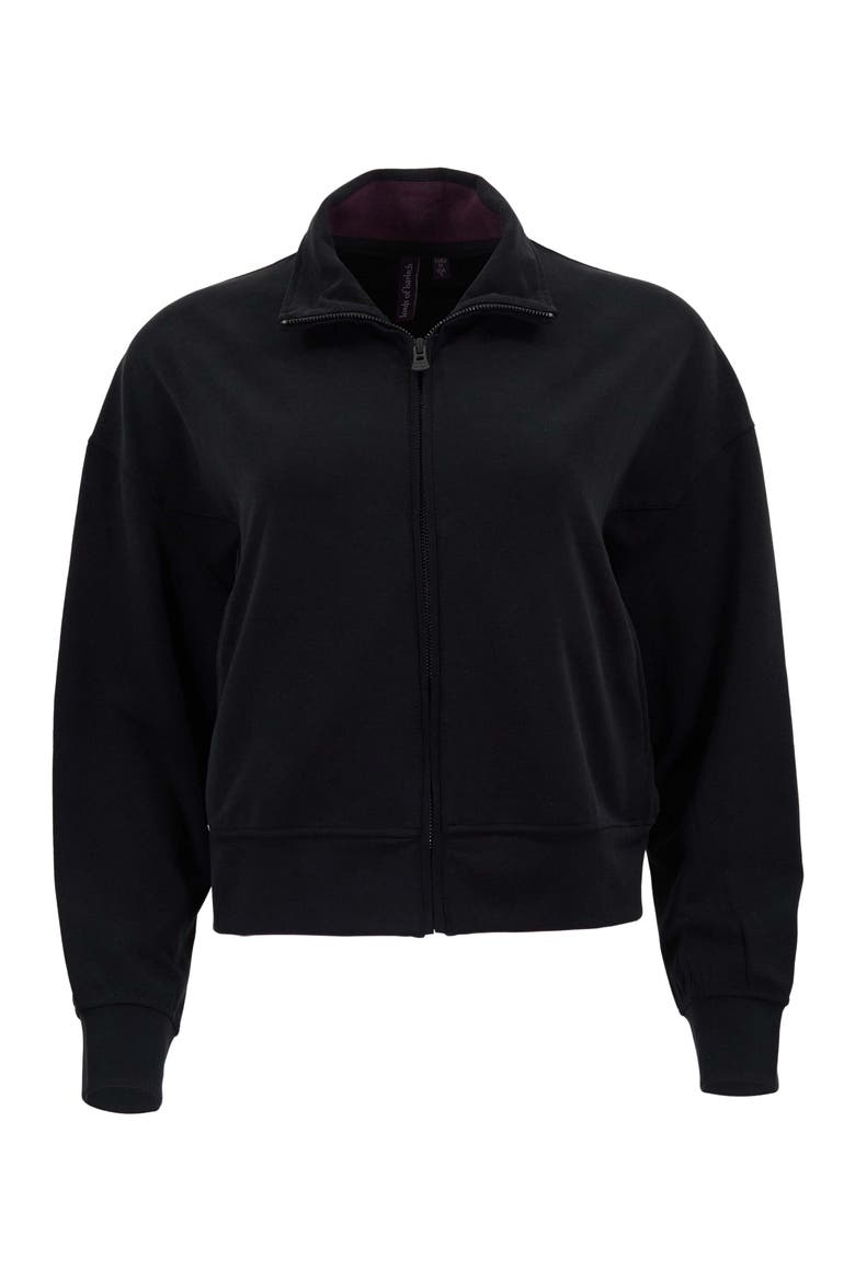 Womens Cropped Zip Jacket, Alternate, color, VERY BLACK