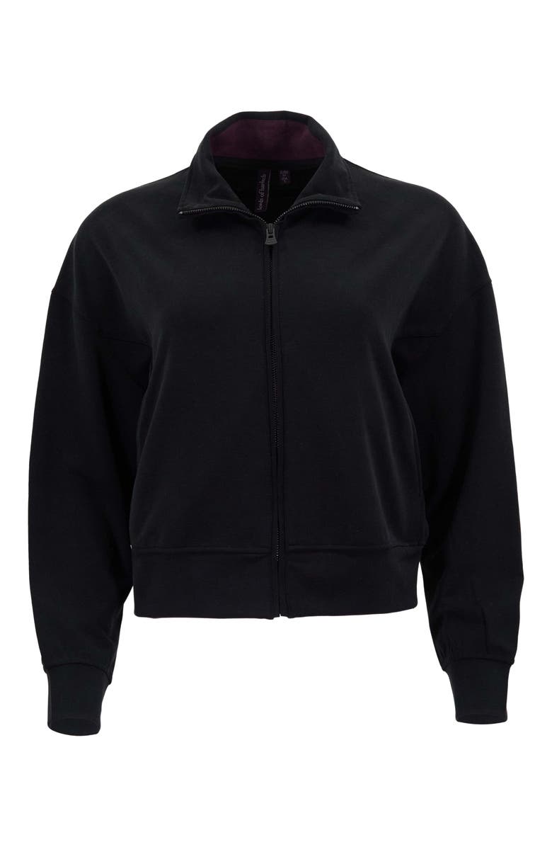 Lords of Harlech Womens Cropped Zip Jacket, Alternate, color, Very Black