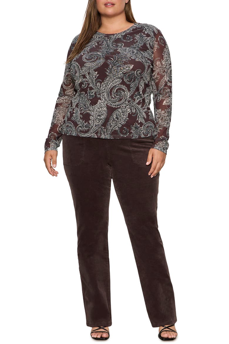Perfect Long Sleeve Mesh Top, Alternate, color, MINERAL PAISLEY