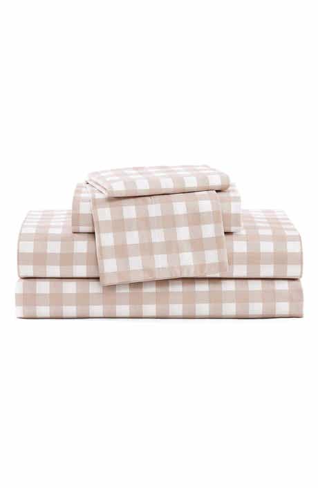 STONE COTTAGE Cottage Check 200 Thread Count Cotton Percale Sheet Set