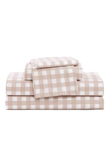 Stone Cottage Cottage Check 200 Thread Count Cotton Percale Sheet Set In Neutral