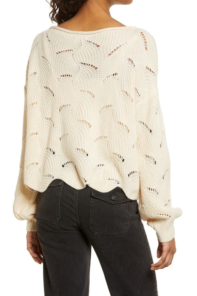 Moonglow Loose Knit Sweater, Alternate, color, BEIGE